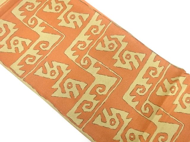 抽象模様織出し全通袋帯